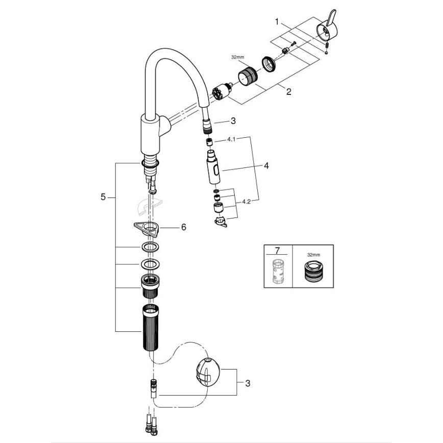 GROHE 31484001 - Slavina za sudoperu GET, sjajni hrom