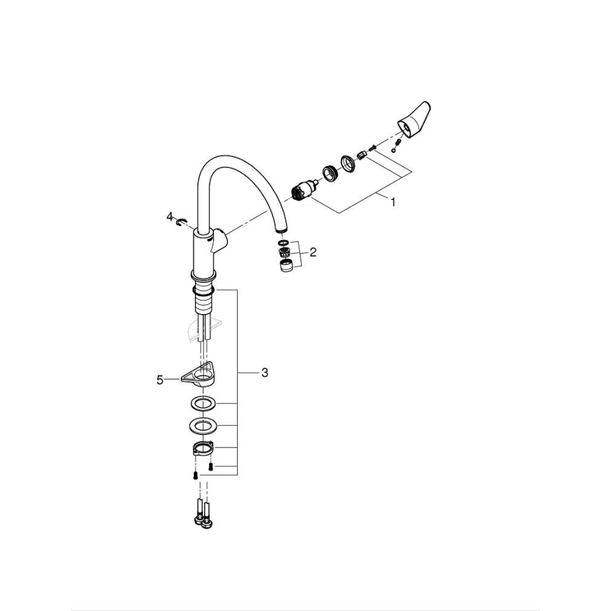 GROHE 31536001 - Slavina za sudoperu BAUCURVE 332 mm sjajni hrom