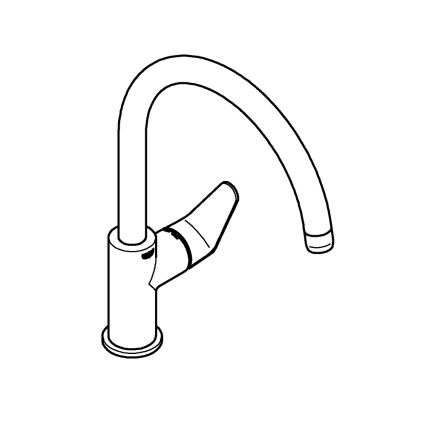 GROHE 31536001 - Slavina za sudoperu BAUCURVE 332 mm sjajni hrom