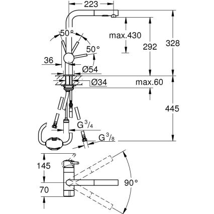 GROHE 31558GN0 - Slavina za sudoperu A zlatna