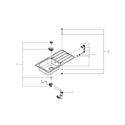 GROHE 31563SD1 - Sudoper K500 1000 × 500 mm od nehrđajućeg čelika