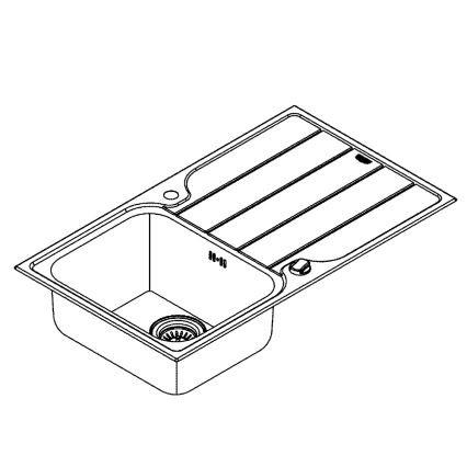 GROHE 31573SD1 - Set kuhinjskog sudopera K500 sa ocedkom i kuhinjskom baterijom A, 86×50 cm, od nerđajućeg čelika