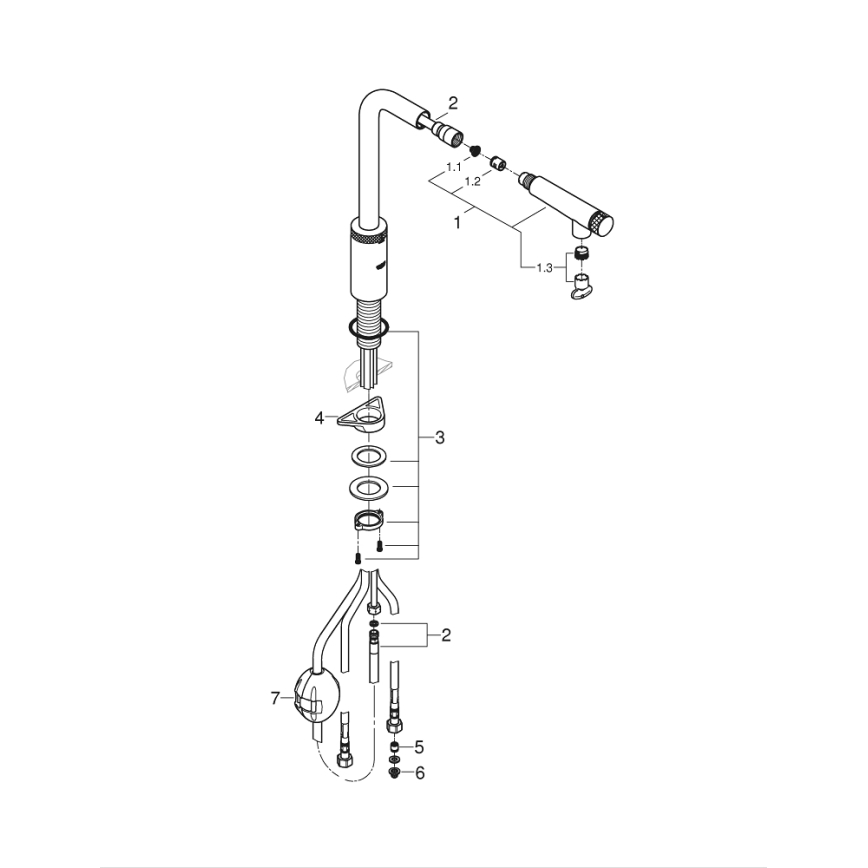 GROHE 31613DC0 - Kuhinjska baterija A SmartControl, nerđajući čelik
