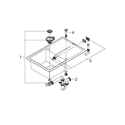 GROHE 31639AP0 - kompozitni crni sudoper K400 780 × 500 mm