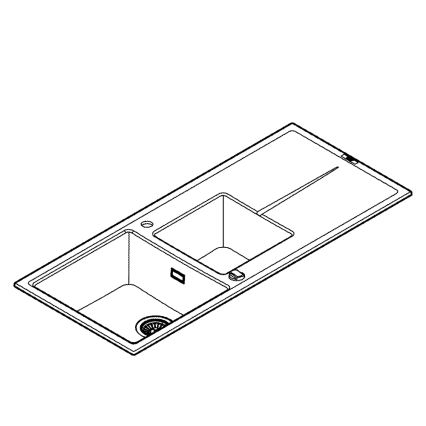 GROHE 31643AP0 - Kompozitni sudoper K400 1160 × 500 mm crni