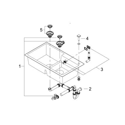 GROHE 31649AP0 - Kompozitni sudoper K500 860 × 500 mm crna