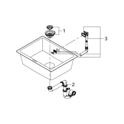 GROHE 31655AP0 - Kompozitni sudoper K700U 610 × 460 mm crna