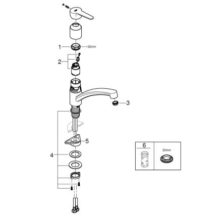 GROHE 31680000 - Slavina za sudoperu BAUECO sjajni hrom