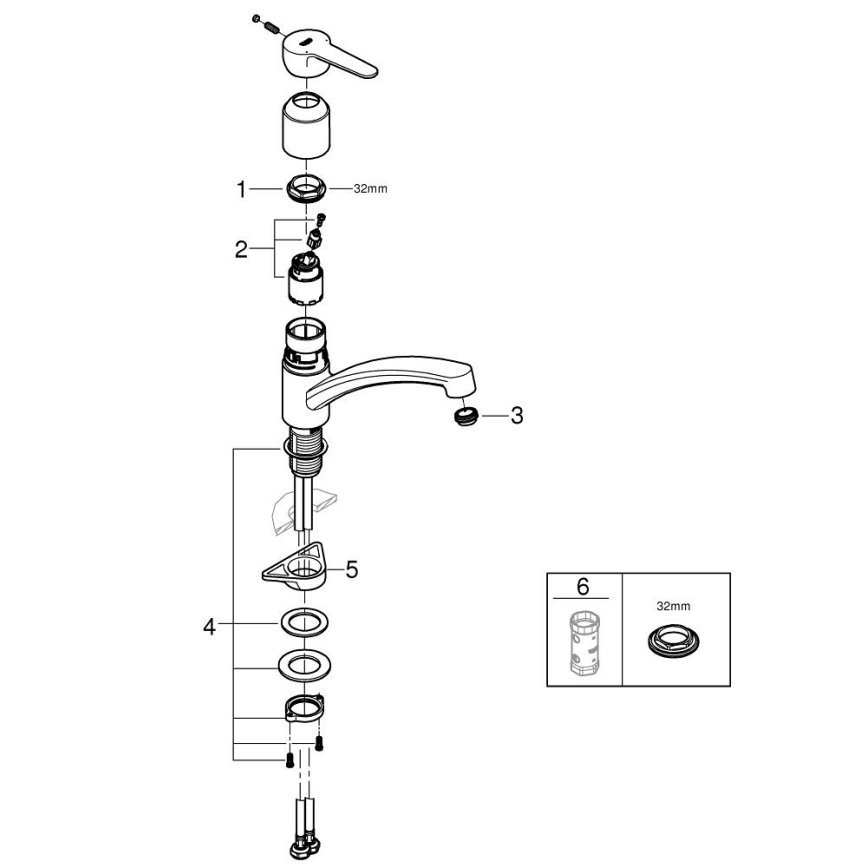 GROHE 31680000 - Slavina za sudoperu BAUECO sjajni hrom