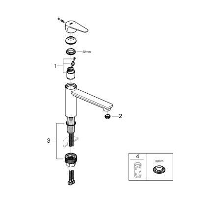 GROHE 31693000 - Slavina za sudoperu BAUEDGE 193 mm sjajni hrom