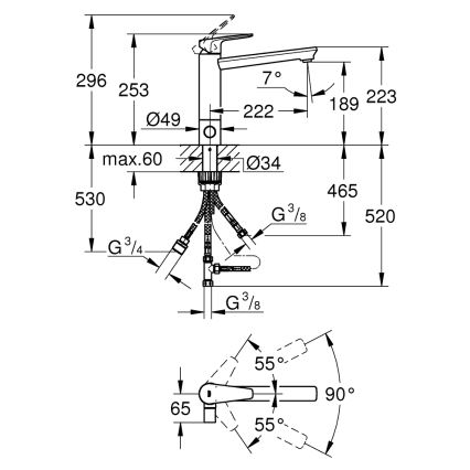 GROHE 31696000 - Kuhinjska slavina BAUEDGE, sjajni hrom