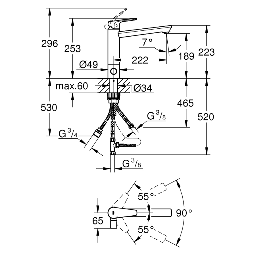 GROHE 31696000 - Kuhinjska slavina BAUEDGE, sjajni hrom