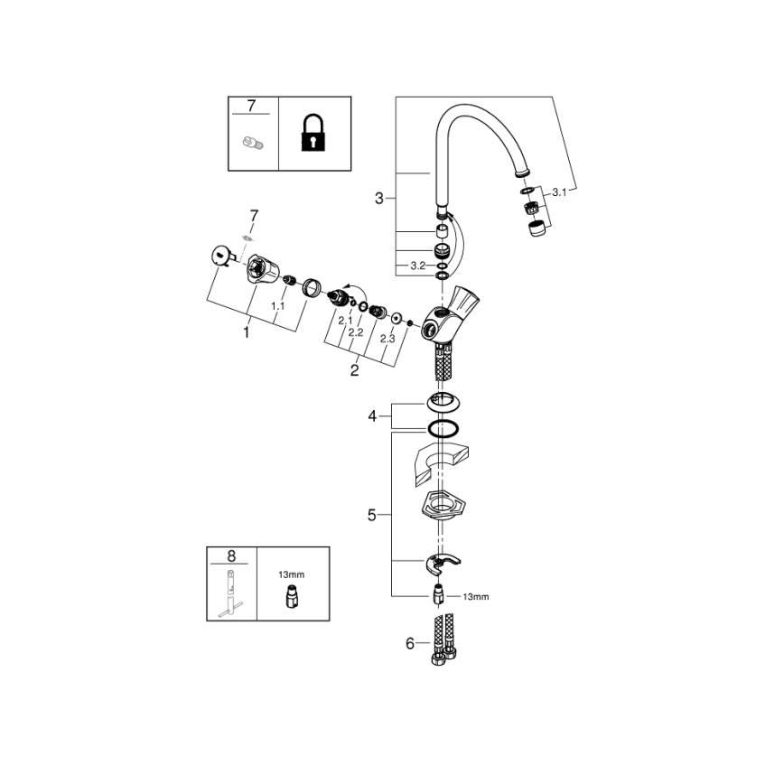 GROHE 31831001 - Kuhinjska slavina COSTA L, sjajni hrom
