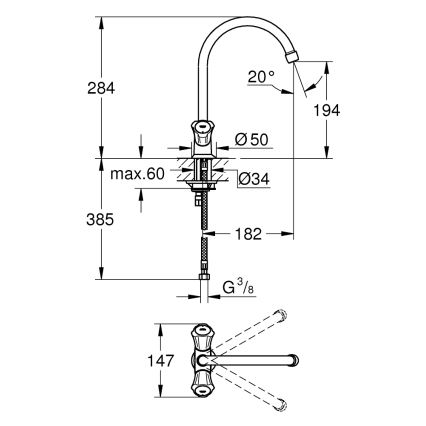 GROHE 31831001 - Kuhinjska slavina COSTA L, sjajni hrom