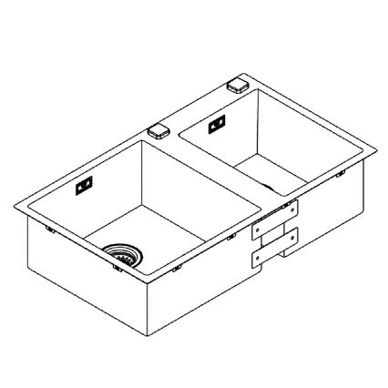 GROHE 31855SD0 - Kuhinjski sudoper K700 860 × 500 mm od nerđajućeg čelika