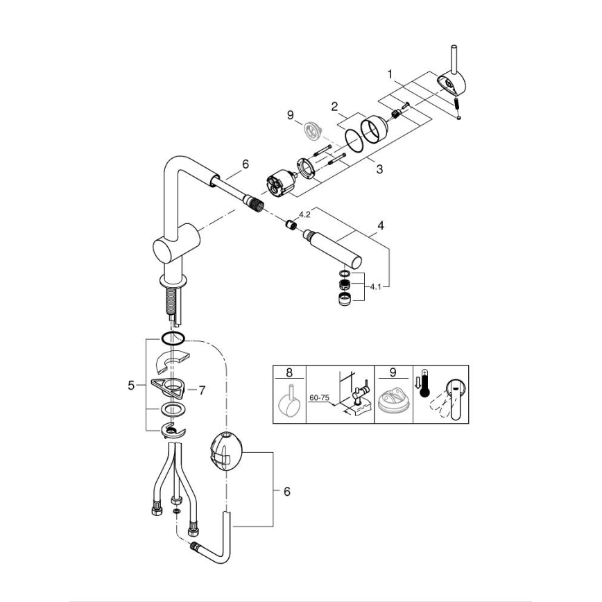 GROHE 32168000 - Baterija za sudoperu A, sjajni hrom