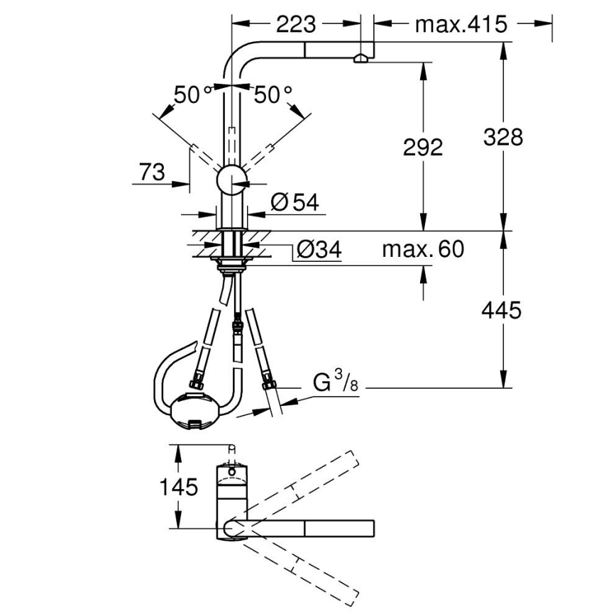 GROHE 32168000 - Baterija za sudoperu A, sjajni hrom