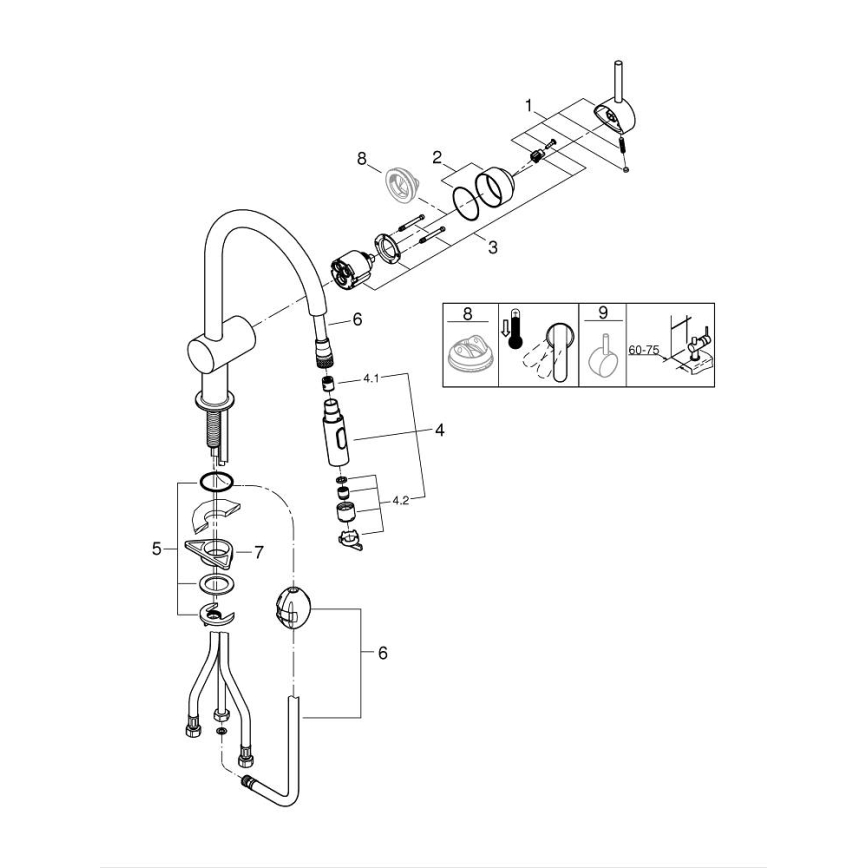 GROHE 32321GN2 - Slavina za sudoperu EUROCUBE, zlatna