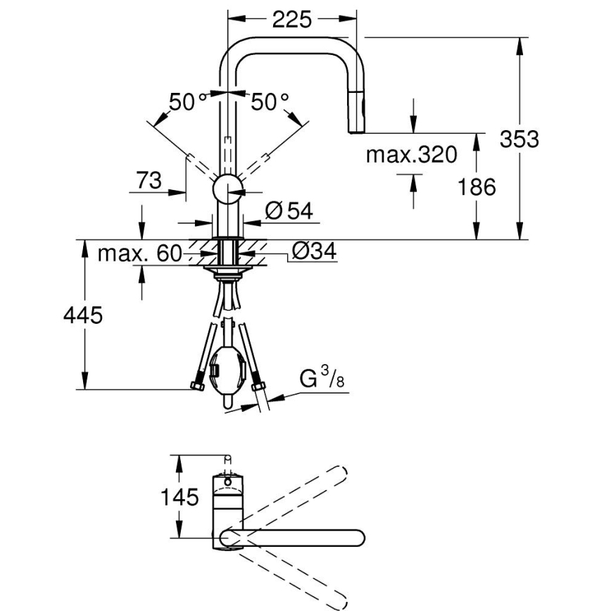 GROHE 32322002 - Slavina za sudoperu A, sjajni hrom
