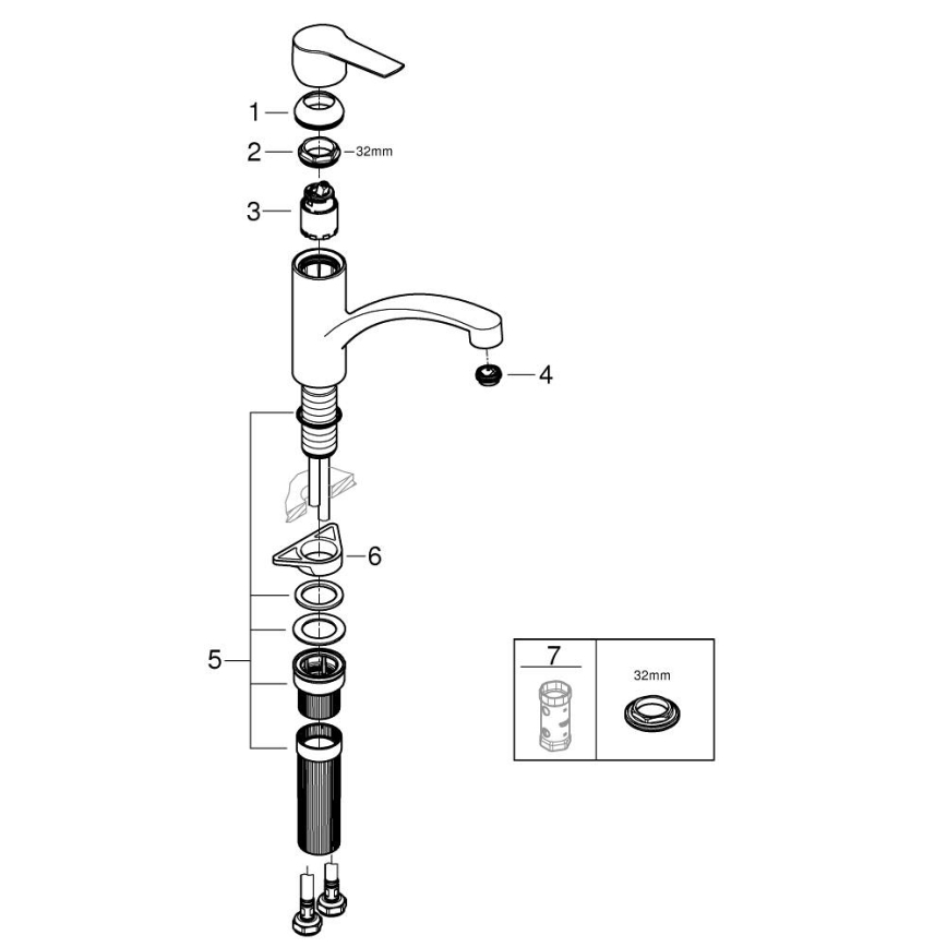 GROHE 324412432 - Kuhinjska slavina START 184 mm crna
