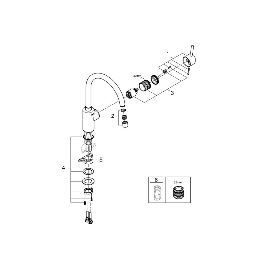GROHE 32661003 - Kuhinjska baterija CONCETTO, sjajni hrom