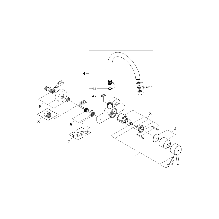 GROHE 32667001 - Slavina za sudoperu CONCETTO 280 mm, hrom visokog sjaja