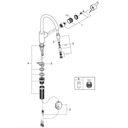 GROHE 32671002 - Baterija za sudoperu FEEL sjajni hrom