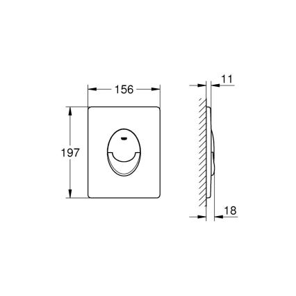 GROHE 38964KV0 - dugme za ispiranje START 156 × 197 mm crna