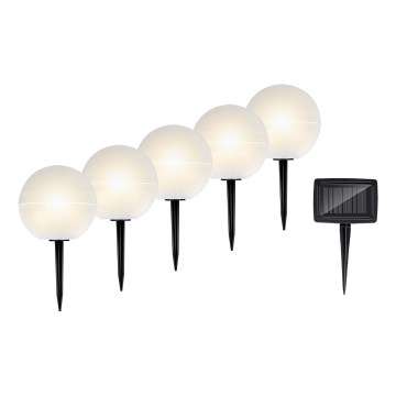 Grundig - Komplet od 5 LED RGBW solarnih svetiljki, LED/3,2V, 600 mAh, IP44