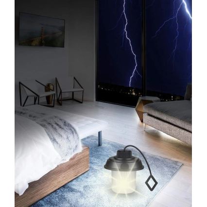 Grundig - LED kamperska lampa LED/3xAA 3000/4500/6000K IP44 crna