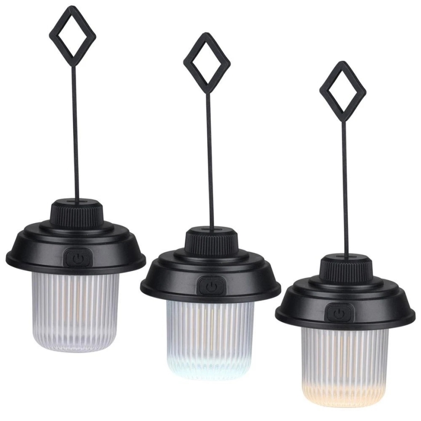 Grundig - LED kamperska lampa LED/3xAA 3000/4500/6000K IP44 crna