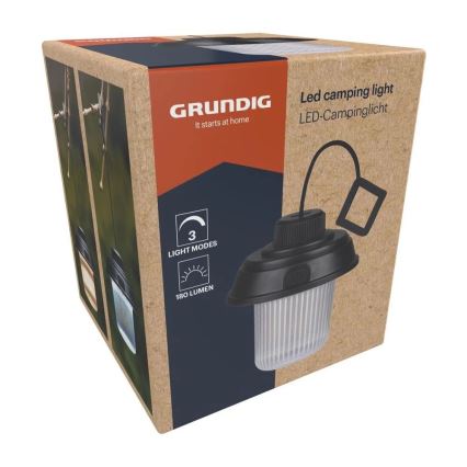 Grundig - LED kamperska lampa LED/3xAA 3000/4500/6000K IP44 crna