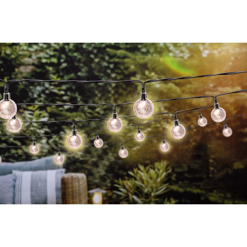 Grundig - LED solarni niz sa prigušiva 50xLED/8 funkcija 9,35m toplo belo 1200 mAh IP44 + daljinski upravljač