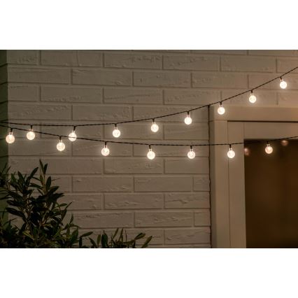 Grundig - LED prigušiva solarna girlanda 50xLED/8 funkcija 9,35m toplo belo svetlo 1200 mAh + daljinski upravljač