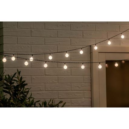 Grundig - LED prigušiva solarni lanac 50xLED/8 funkcija 9,35m IP44 topla bela 600 mAh + daljinski upravljač