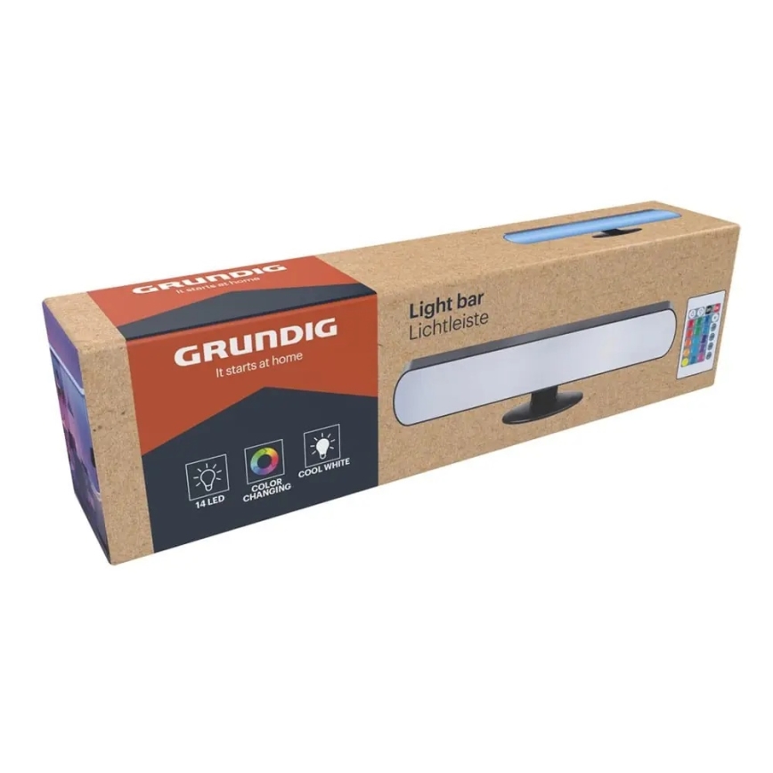 Grundig - LED RGBW prigušiva stona lampa LED/0,7W/5V crna + daljinski upravljač