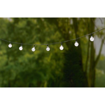 Grundig - LED solarna girlanda, 50 LED / 8 funkcija, 6,9 m, toplo belo svetlo, 600 mAh