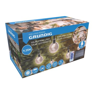 Grundig - LED solarni niz sa prigušiva 50xLED/8 funkcija 9,35m toplo belo 1200 mAh IP44 + daljinski upravljač