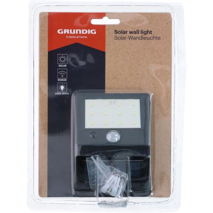 Grundig - LED solarno zidno svetlo sa senzorom pokreta LED/1,2V 600 mAh IP44