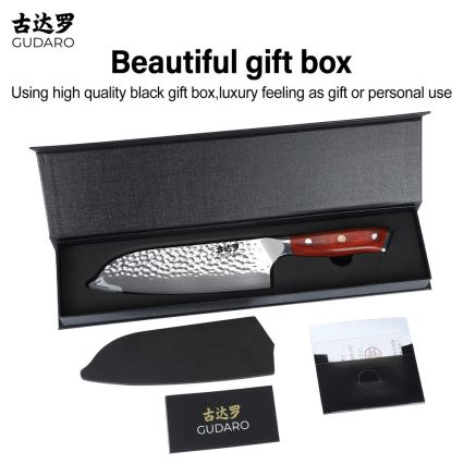 Gudaro - Santoku kuhinjski nož MIYABI 7, damask čelik, 67 slojeva čelika, dužina 17,5 cm