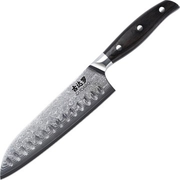Gudaro - Damaskuski Santoku kuhinjski nož SHIRO 7