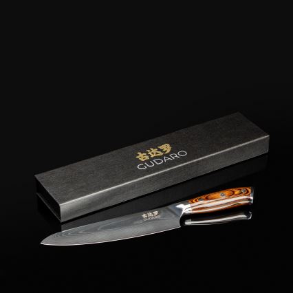 Gudaro - FENG kuvarski nož od damaškog čelika 8, 67 slojeva čelika, dužina 20 cm
