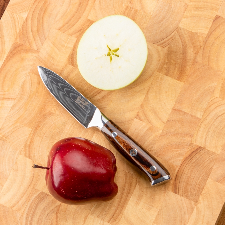 Gudaro - KOMPLET 2x damaskni Santoku kuhinjski nož FENG 7,5, 67 slojeva čelika, dužina 18 cm + 1x BESPLATNO damaskni kuhinjski nož FENG 3,5, 67 slojeva čelika, dužina 9,5 cm