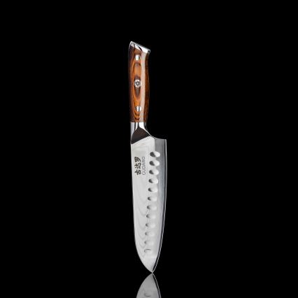 Gudaro - KOMPLET 2x damaskni Santoku kuhinjski nož FENG 7,5, 67 slojeva čelika, dužina 18 cm + 1x BESPLATNO damaskni kuhinjski nož FENG 3,5, 67 slojeva čelika, dužina 9,5 cm