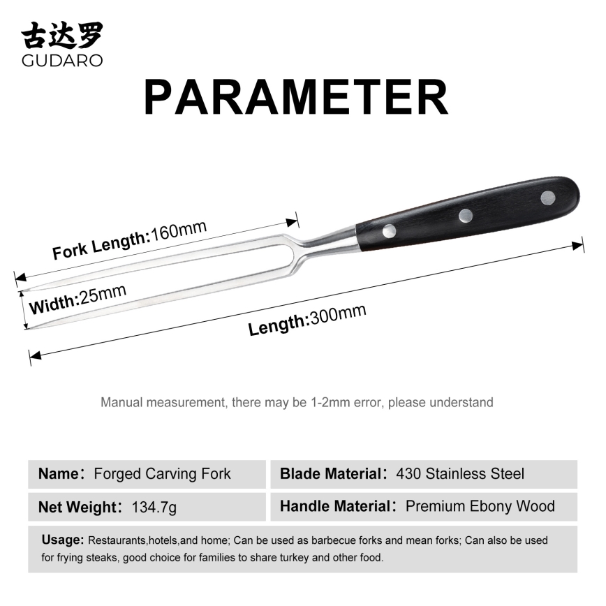 Gudaro - Kuhinjska viljuška MIYABI crna/pakka