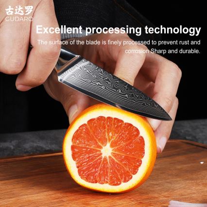 Gudaro - kuhinjski nož od damaškog čelika KENSHO 3,5, 67 slojeva čelika, dužina 9,5 cm