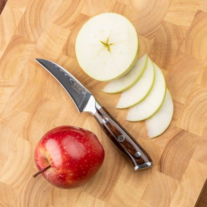 Gudaro - Komplet 2x Santoku kuhinjski nož od damaskog čelika FENG 7,5, 67 slojeva čelika, dužina 18 cm + 1x BESPLATNO kuhinjski nož za voće od damaskog čelika FENG 3,5, 67 slojeva čelika, dužina 9,5 cm