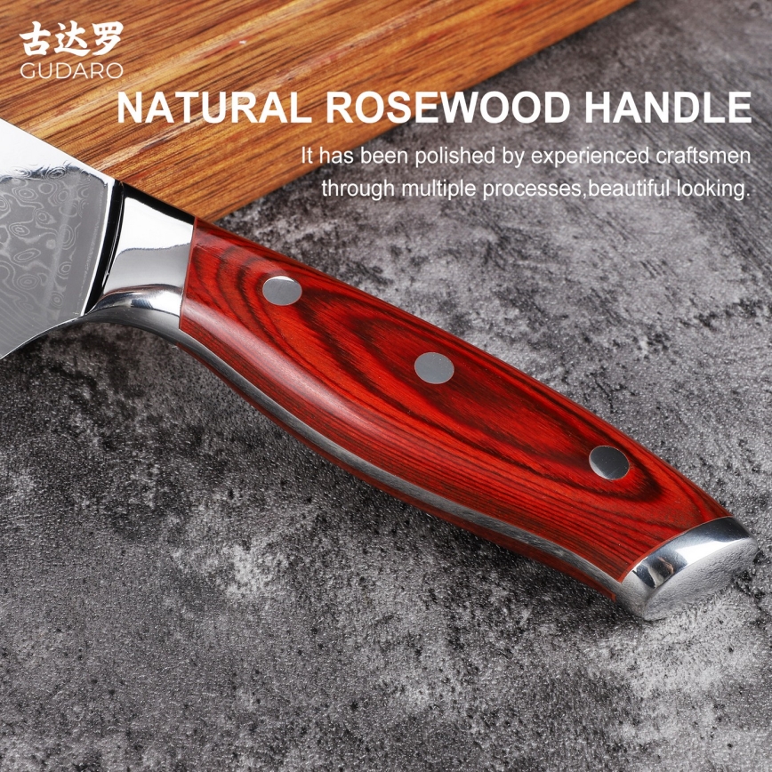 Gudaro - Set kuhinjskih noževa u stalku KENSHO, 7 kom, akacija