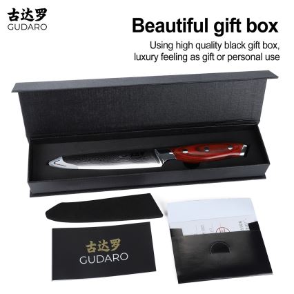 Gudaro - Univerzalni kuhinjski nož KENSHO 5, od damaškog čelika, 67 slojeva, dužina 12,5 cm