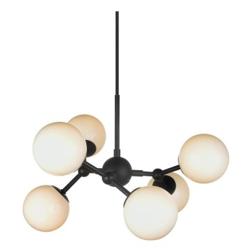 Halo Design 736546 - Luster na sajli ATOM 6xG9/28W/230V prečnik 45 cm crna/bela